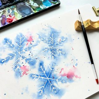 21. Vločka - To kouzlo když začnou padat. #petrahorcickova #watercolourbrush #vlocka #watercolor #akvarel #aquarelle...