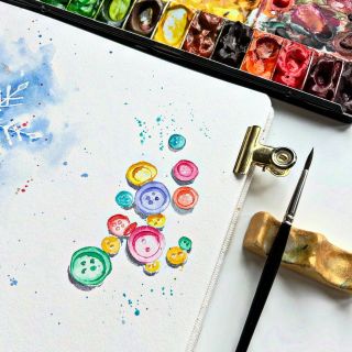 22. Knoflík - Barevné knoflíky pro deštivý podzim. 22. Button - Couple od colorful button for a rainy autumn....